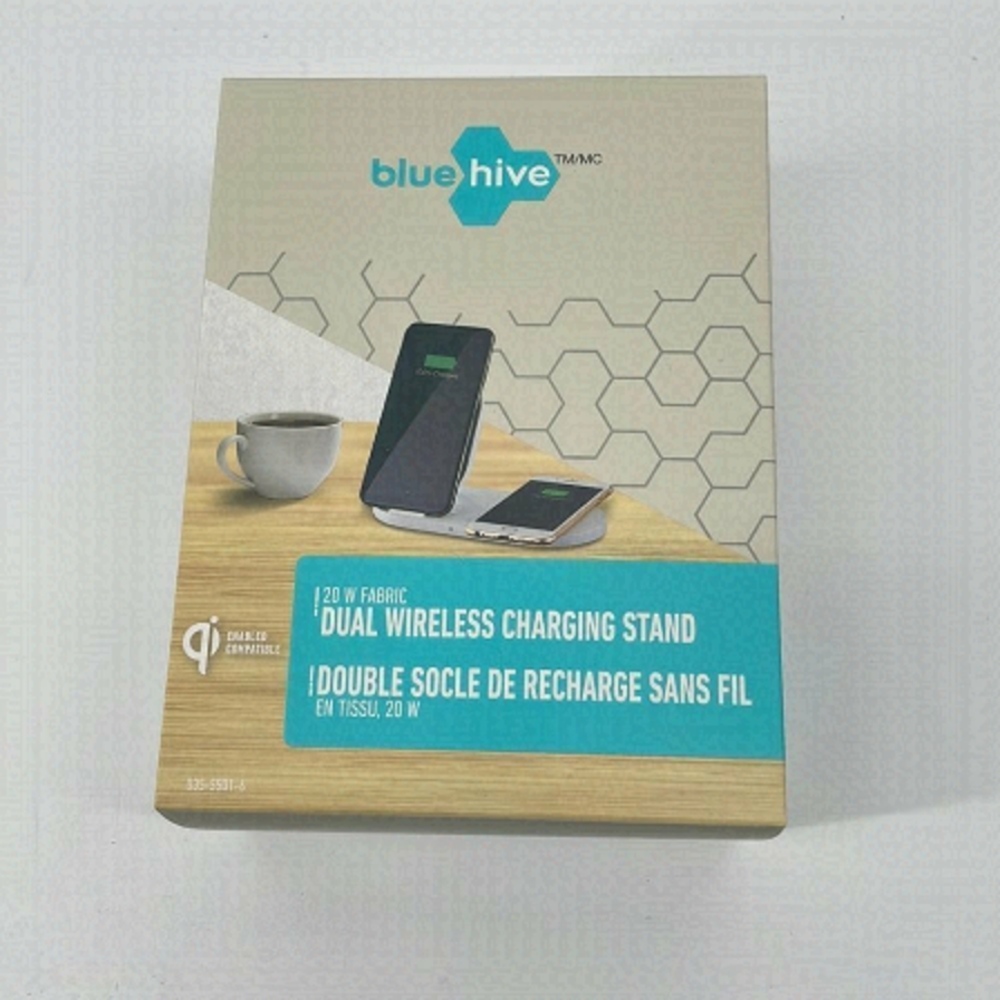 BLUE Hive NWT iPhone android smart phone dual charging stand 20w Fabric